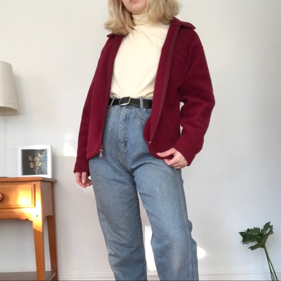 maroon fleece jacket - Picture 1 of 4